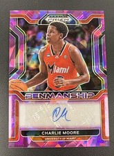Charlie Moore 2022 Prizm Draft Picks #CP-CMO Penmanship Pink Ice RC Auto /99