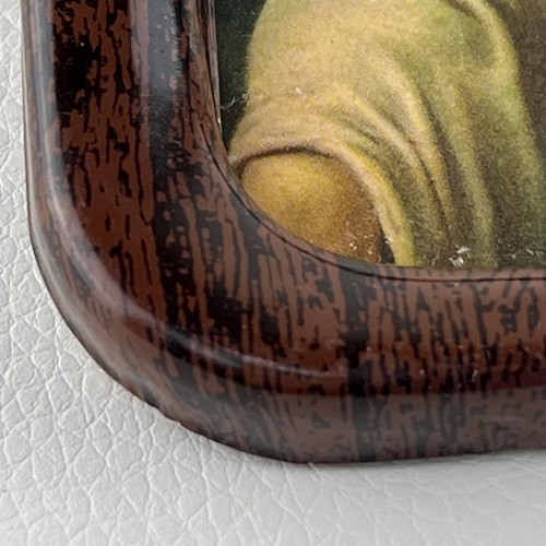 Vintage Religious Virgin Mary Sacred Heart Print Faux Wood Metal Frame 7.5x5.5" - Picture 4 of 7