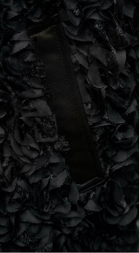 Zara Black Textured Floral Coat Combined Size S Ref: 6318/030 - Picture 7 of 9