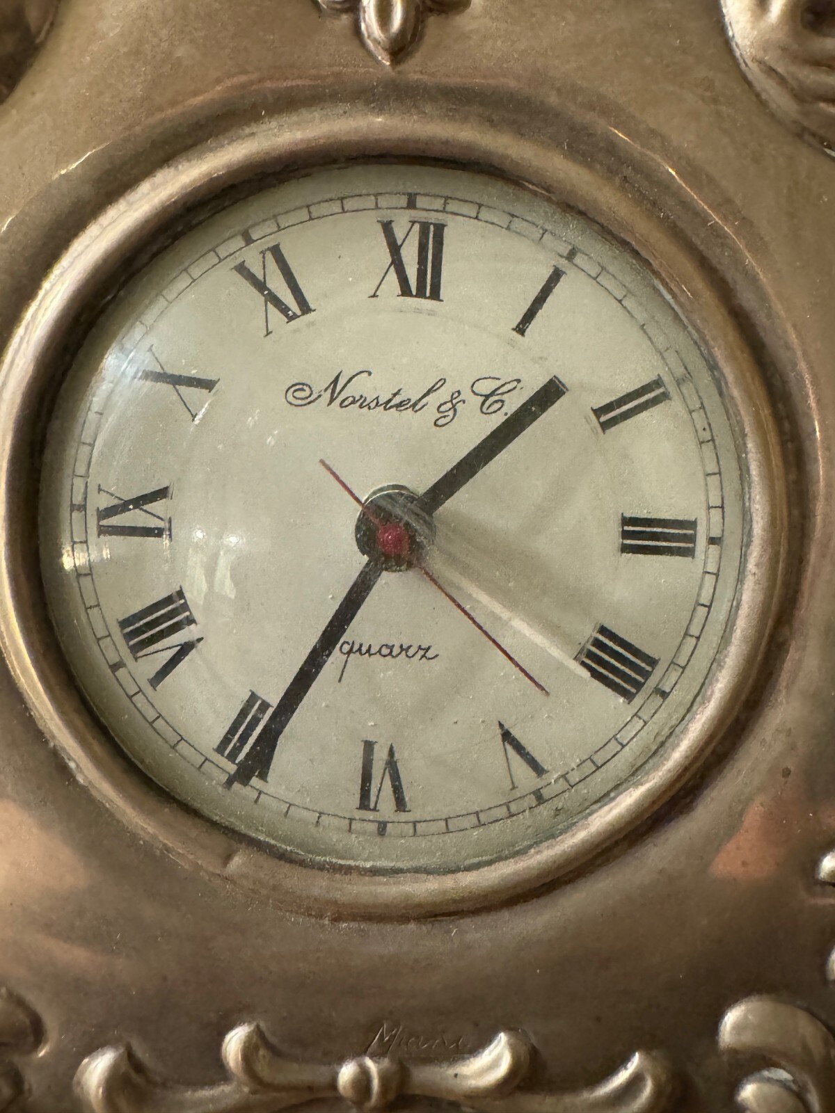 NORSTEL & C CLOCKS SHELF MANTLE DESK CLOCK 800 SILVER MASSIMO AVIOTTI VALENZA