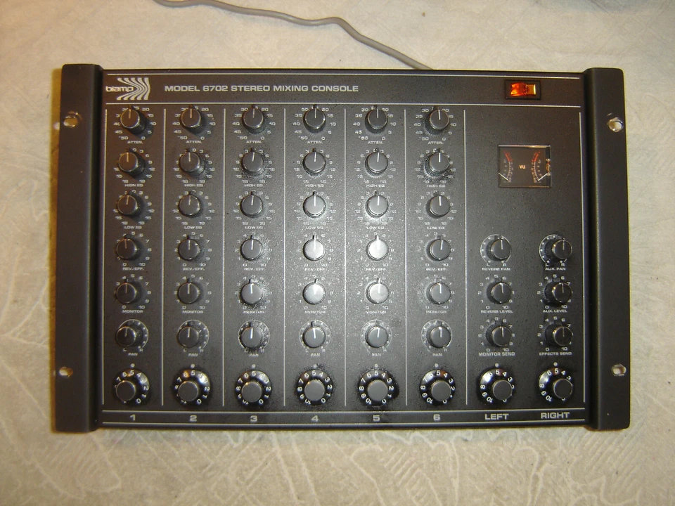 Biamp 6702, Stereo Mixing Console, 6 Ch Mixer, Spring Reverb, Eq, Vintage Rack - Image 2 of 4