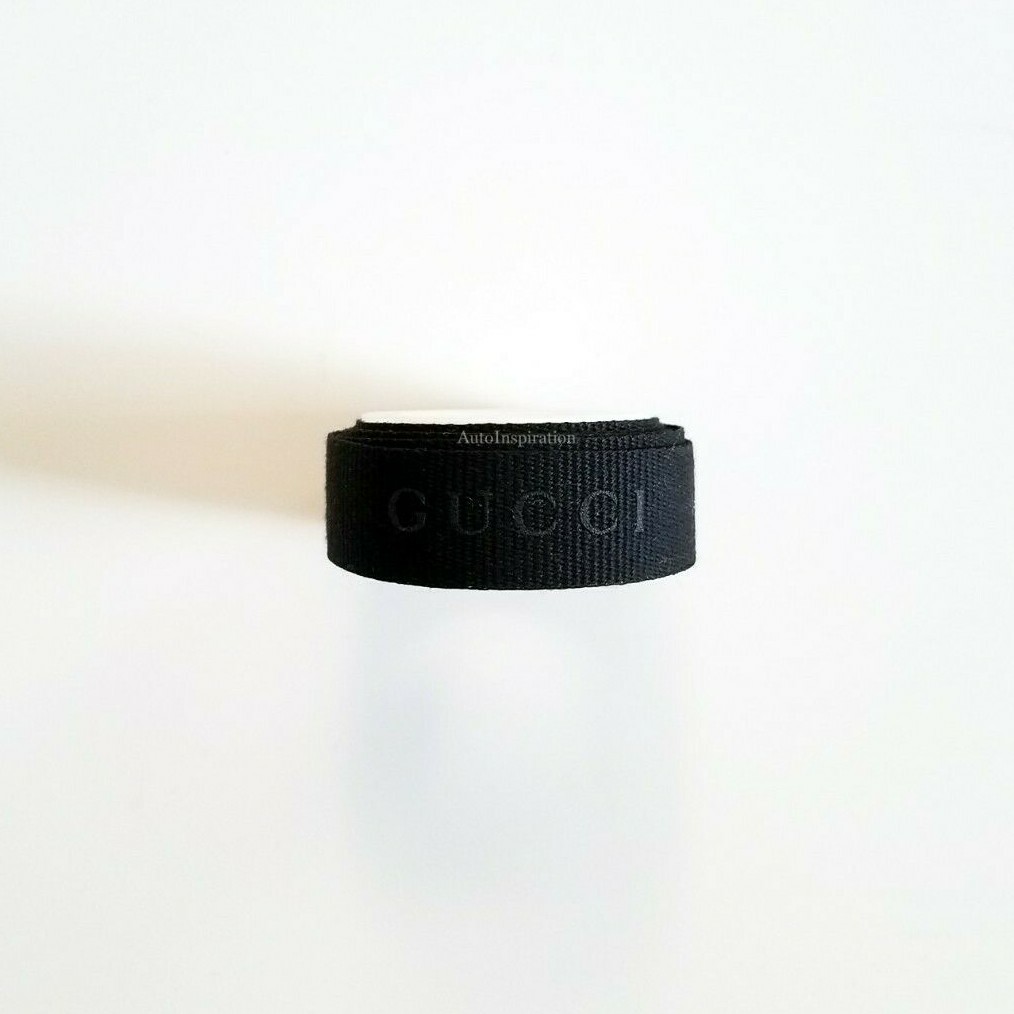 GUCCI Made in ITALY Grosgrain GIFT RIBBON Black embossing 5  display picture 3