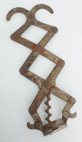 Antique French Metal Lazy Tong Corkscrew - Picture 2 of 7