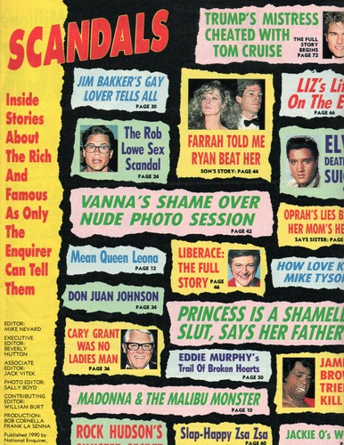 NATIONAL ENQUIRER SPECIAL Scandals of the Rich & Famous Magazine Fall 1990 - Picture 2 of 2