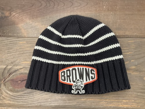 Cleveland Browns Retro Brownie Winter Hat Reebok Beanie with Felt Patch - Picture 7 of 22