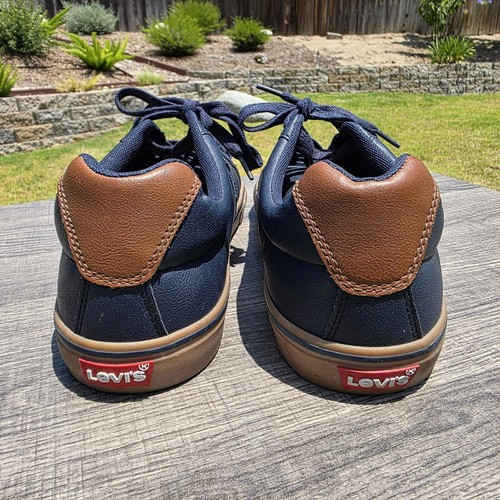 Levi's Turner Sneakers Mens 13 Comfort Navy Blue & Brown Athletic Shoes EUC - Picture 5 of 11