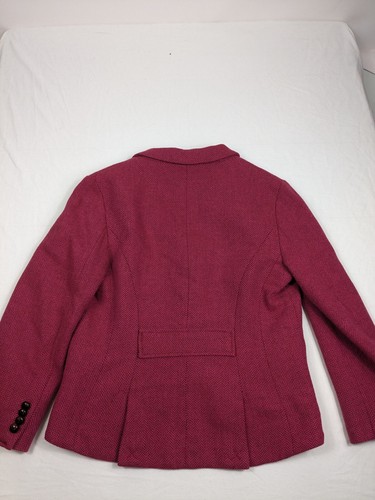 Blazer LL BEAN Mezcla Lana Espiga Tweed Mujer Talla 10 Rosa 3 Bolsillos con Botones - Imagen 6 de 10