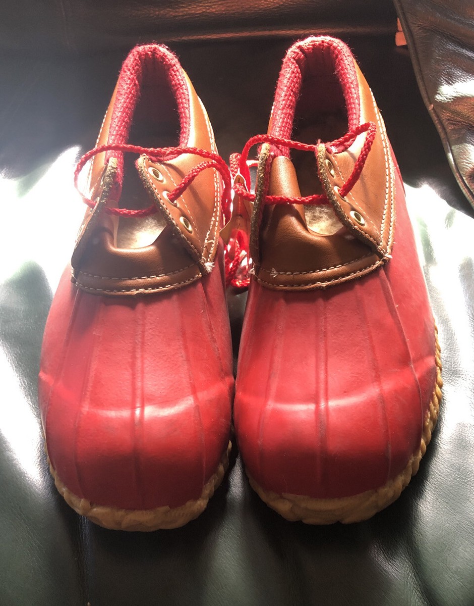 Vintage Eddie Bauer Womens 4 Red Rubber Duck Muck Shoes  display picture 3