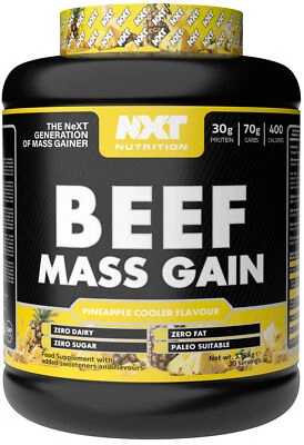 NXT Nutrition Beef Mass Gain 3.15kg Hi Protein Zero Dairy Zero Sugar Zero Fat