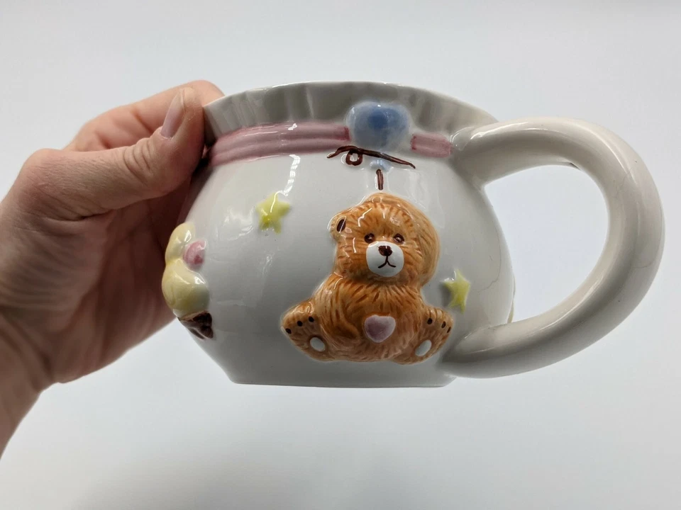 Taza rosa lazo/patos/y osos inspirada en guardería para bebés más grande que el promedio Foto 4 de 4