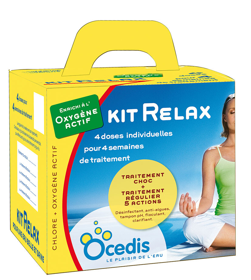 Kit relax OCEDIS chlore lent et oxygène actif pour retrouver le plaisir d'une piscine de 75m3 pure