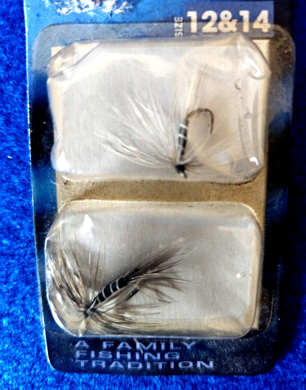 FISHING FLIES,  2 PACKS OF 2, SOUTH BEND MOSQUITO, CRYTAL RIVER MIRACLE FLY,
