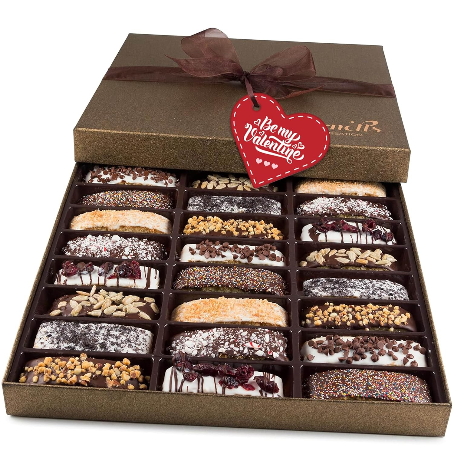 24 Cestas de Regalo Biscotti de Chocolate - Caja de Galletas Gourmet para Todas las Ocasiones