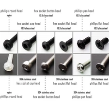 25pcs M2 M3 Hex Socket Allen Cap Button Flat Phillips Round Pan Head Screw Bolt