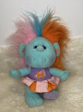 1989 Playskool Hobnobbins Cousin Rah Rah Plush Doll Troll Blue Face Wild Hair