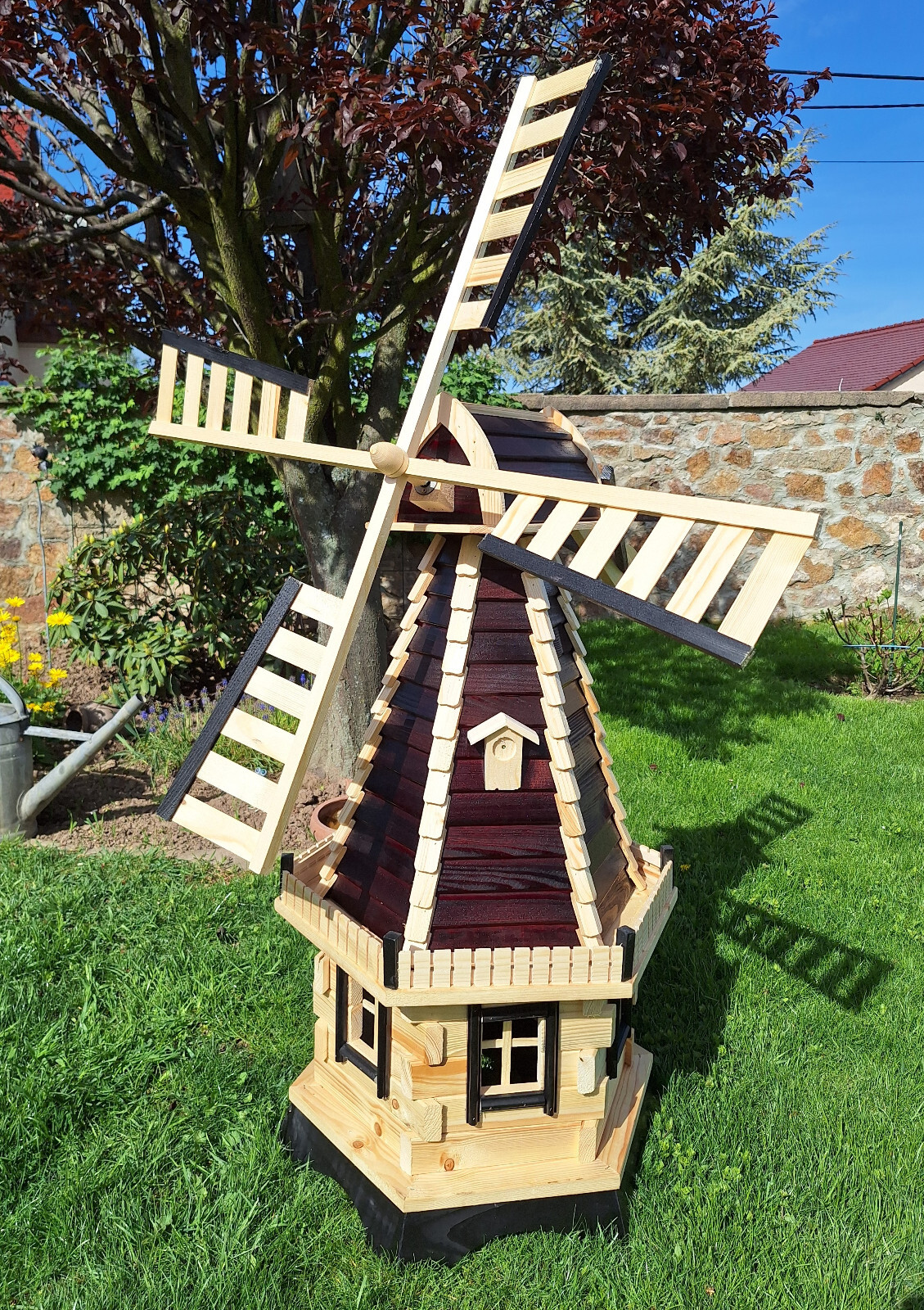 Solarbetriebene Windmühle - Schreibtisch Dekoration Mit Solarpanel Ohne Batterie