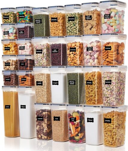Space-Saving 32pc Airtight Food Storage Container Set - Clear & Durable Design