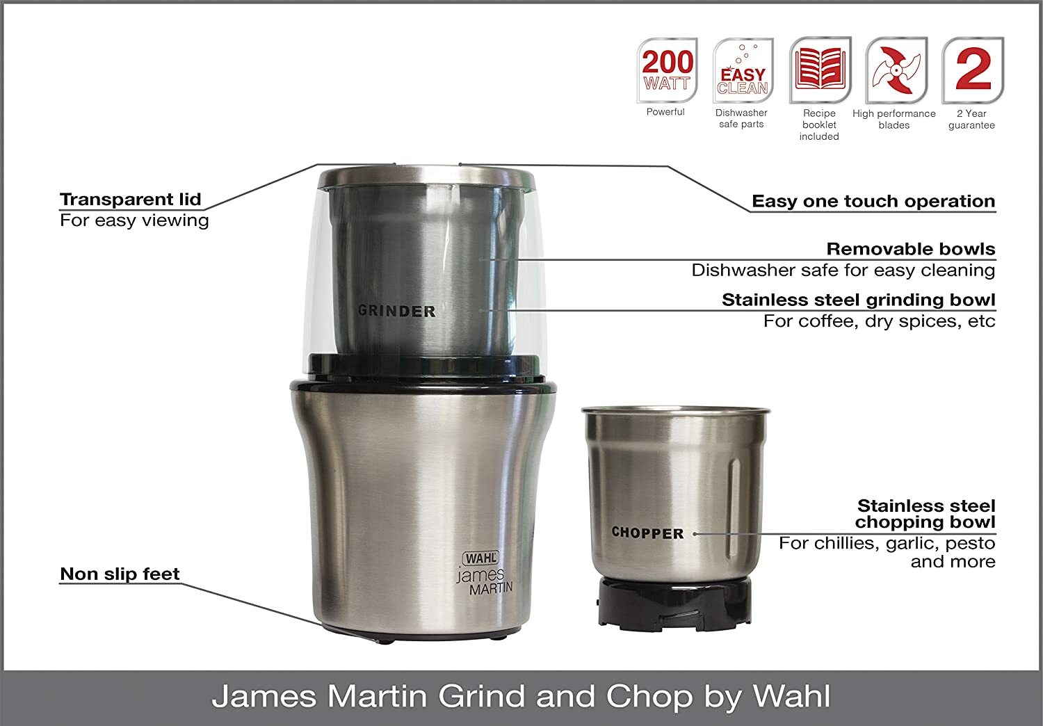 Wahl James Martin Food Grinder Chop Spice Coffee Blender Electric Nut