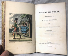 Hand Coloured Plates, Fine Binding - Kosewitz, Cruikshank, Eccentric Tales, 1827