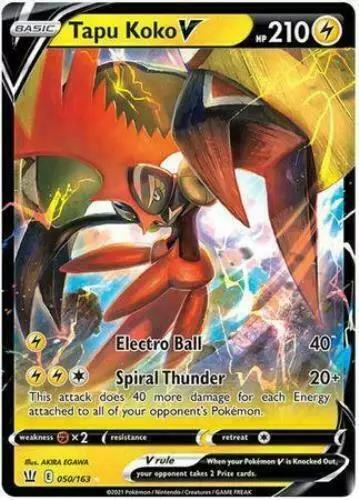 Pokemon TAPU KOKO V 050/163 Battle Styles - ULTRA RARE HOLO - MINT