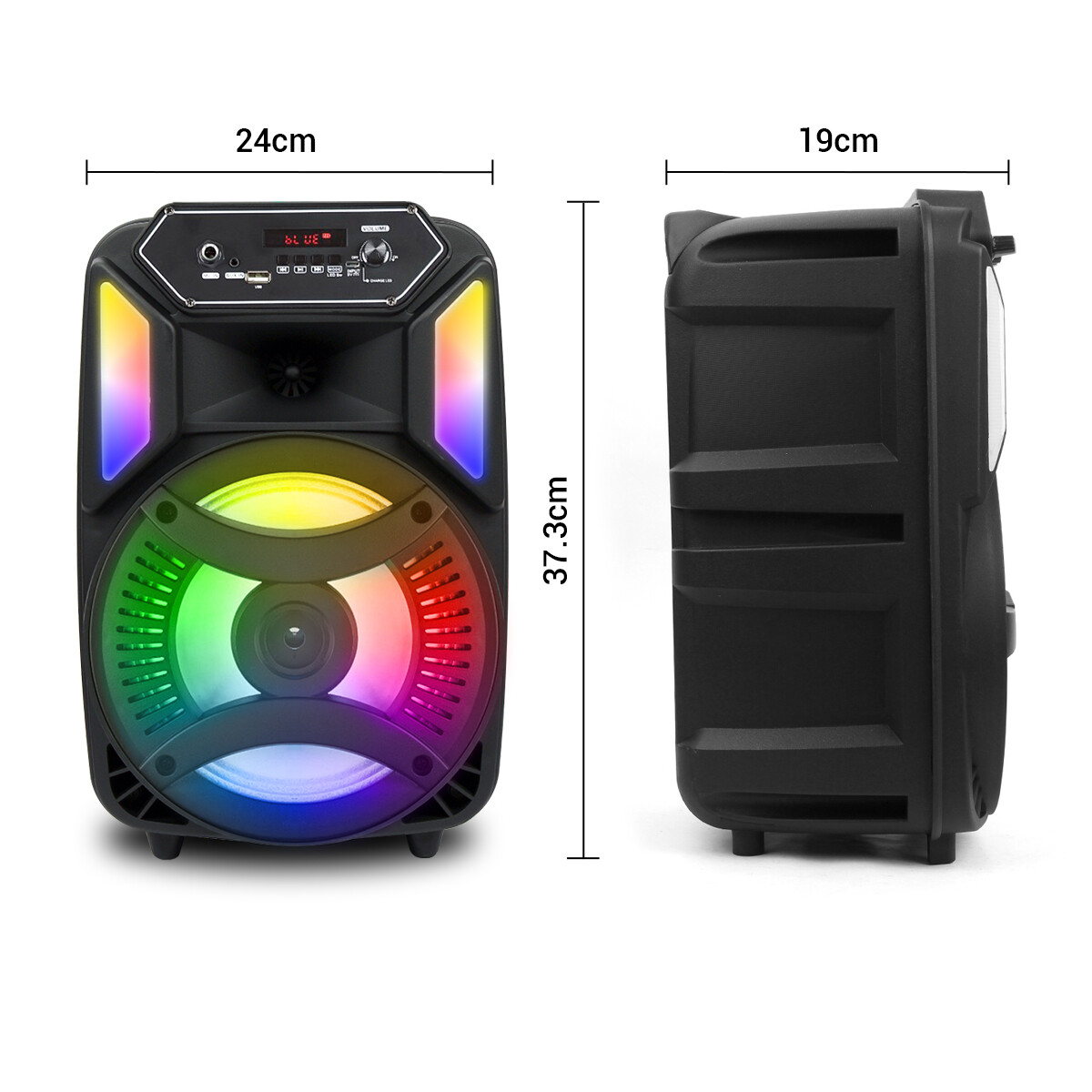 8'' FM Bluetooth Speaker AUX LED Party DJ Subwoofer Sound System w