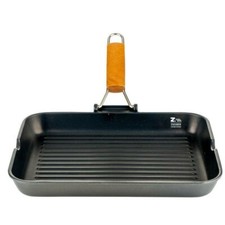 Bistecchiera Dieta Grill In Ghisa Smaltata – 24x36 Cm, Manico Pieghevole In Gomma Antiscivolo, Antiaderente, Adatta A Tutti I Piani Cottura Incluso Induzione