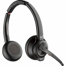 Poly 77T33AA ABA SAVI 8220 UC DECT BT USB Stereo Wireless Headset w Case Cable