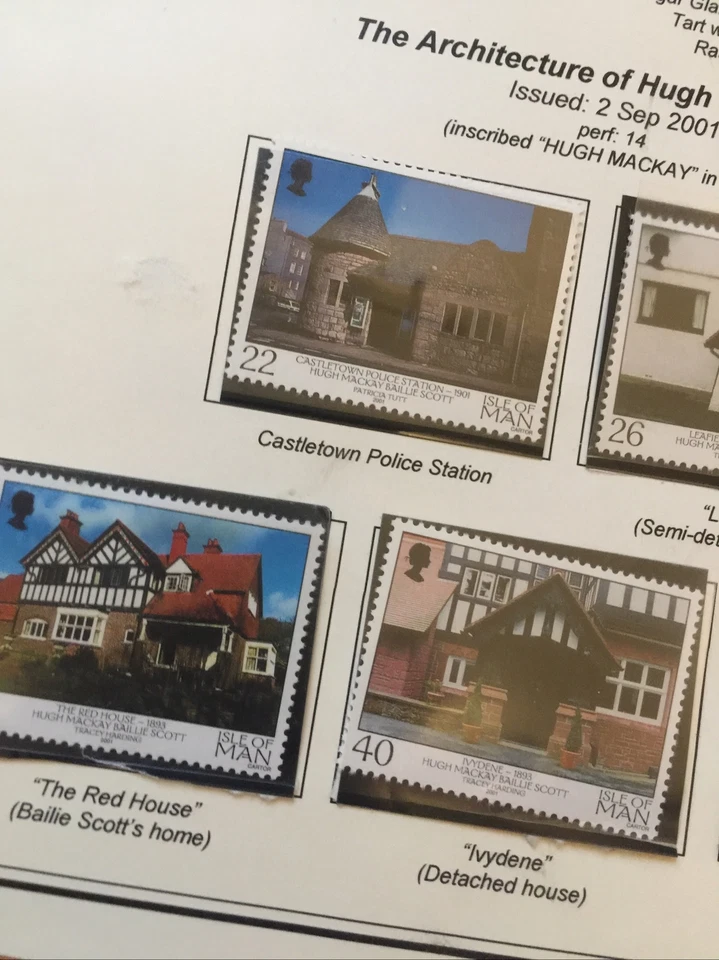 Isle Of Man Stamps Mint 2001 ARCHITECTURE Hugh Bailie Scott Set 5 Mint MNH WCP - Image 2 of 3
