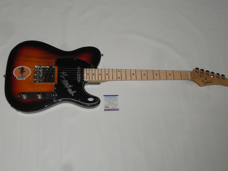 JETHRO TULL SIGNED SUNBURST ELECTRIC GUITAR MARTIN BARRE CLIVE BUNKER PSA COA