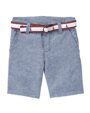 NWT Janie and Jack blue shorts w/ sail boat belt boy's 12