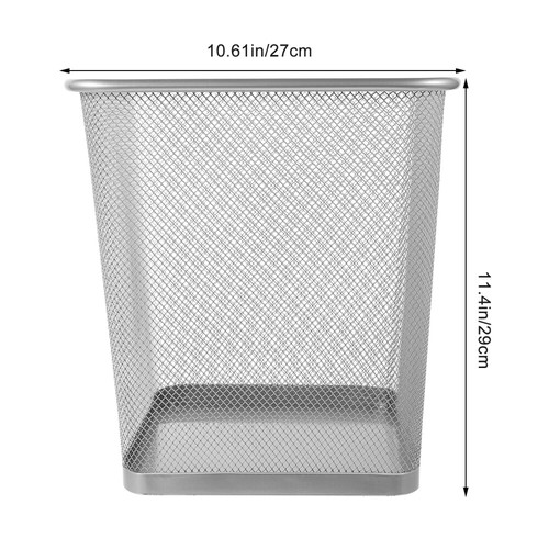 2 Count Planke Mülleimer Silberner Abfalleimer Mesh-Abfalleimer Büro - 第 10/12 張圖片