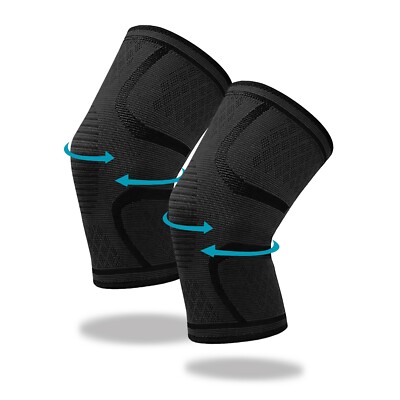 2x Kniebandage Kompressionsmanschette Bandage Arthritis zur Schmerzlinderung & Sport