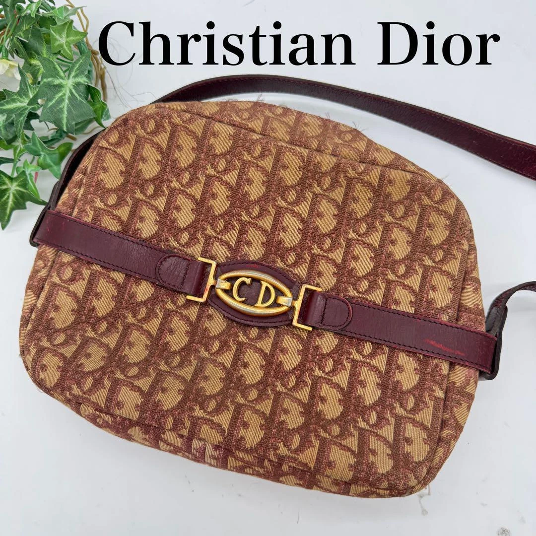 Rare] Sac à bandoulière Christian Dior trotteur CD logo bordeaux