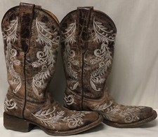 CORRAL GLOW EMBROIDERY WESTERN BOOT BROWN MEXICO GIRLS SZ 3T US WOMENS SZ 5-5.5