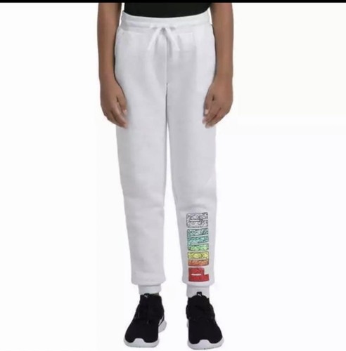 Puma Joggers Kids L 14/16 Rainbow Kids Jogger Logo Sweatpants L White - Picture 4 of 5