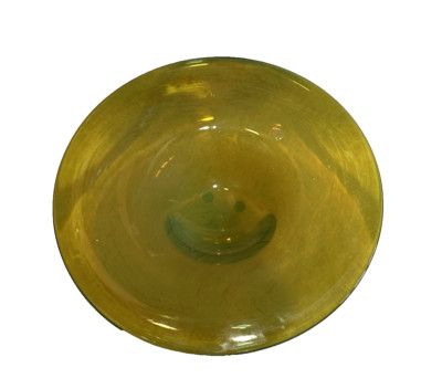 Charles Schneider Yellow Green Art Deco Glass Bowl Pre 1925 Script Signature