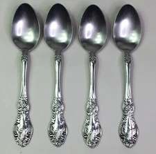 SPRINGTIME Stainless Silverware Flatware JAPAN Set Of 4 Dinner Spoons