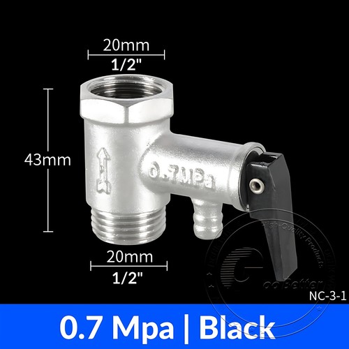 1/2" Inch BSP Bar Universal Boiler Water heater Safety Pressure Relief Valve - Picture 11 of 20