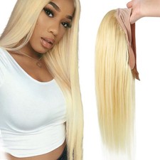 U Part 3/4 Half Wig with Clips In 100 Real Remy Human Hair Straight Hairpiece