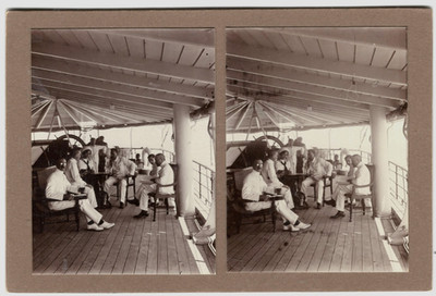 Original-3D/Stereophotographie Schiffahrt nach Bali, August 1913