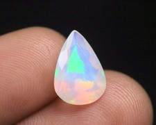 AAA Faceted Ethiopian Opal Gemstone, 2.45 Ct Pear Shape Welo Opal Loose Stone
