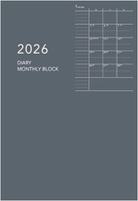 Daigo 2026 Planner, Appointment, Monthly Block, B6, Gray, E8148, Starts January