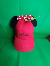 Disney Minnie Mouse Adult Snapback Cap with 3D Ears and Bow Red New With Tag 