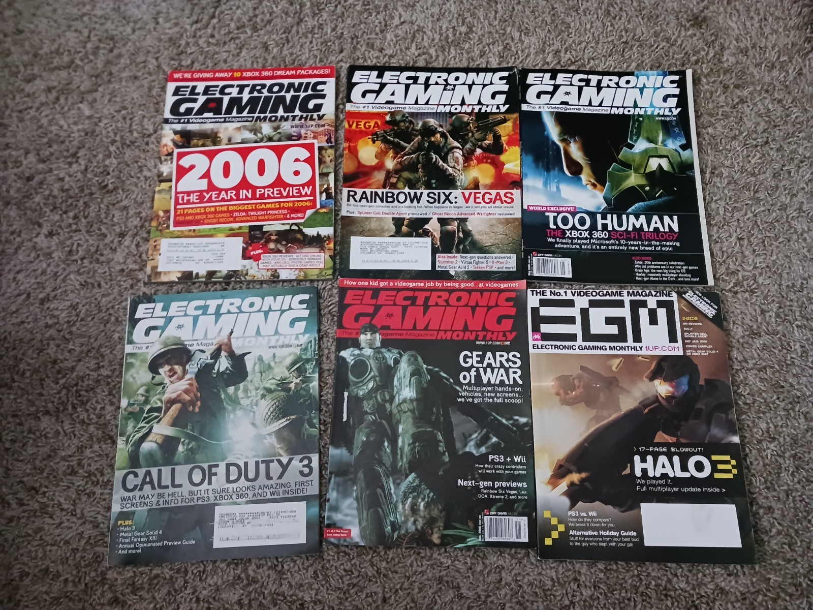 Lot of 6 Electronic Gaming Monthly Magazine 2006 EGM 199, 202, 203, 205, 209 210