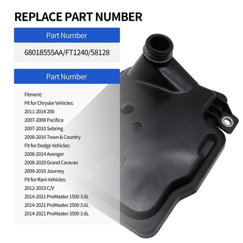 62TE Automatic Transmission Filter with Gasket Kit Compatible with Dodge Gran... - Picture 3 of 7