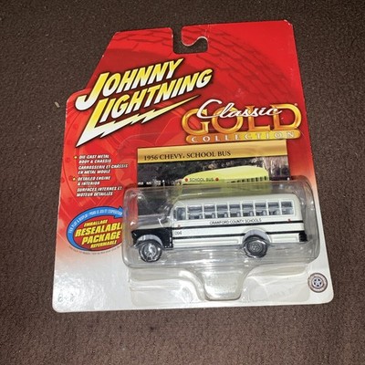 Johnny Lightning Classic Gold White Lightning Chase 1956 Chevy School Bus VHTF
