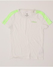 ADIDAS Womens T-Shirt Top UK 4/6 XS White Cotton LK16