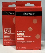 2X Packs 10  24 Ct Neutrogena Stubborn Acne Ultra-Thin Blemish Patches New