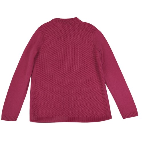 Talbots Damenpullover Medium rosa Baumwollmischung Strick Stehkragen goldene Knöpfe - Bild 2 von 9