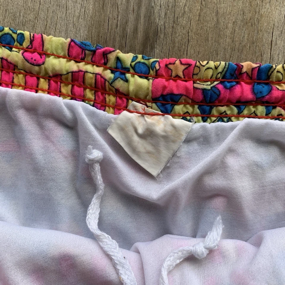 Pantalones Cortos Vintage Años 70 80 Colorido Naturaleza Tortugas Marinas Talla L Funky Rosa Estrellas Retro Foto 4 de 4